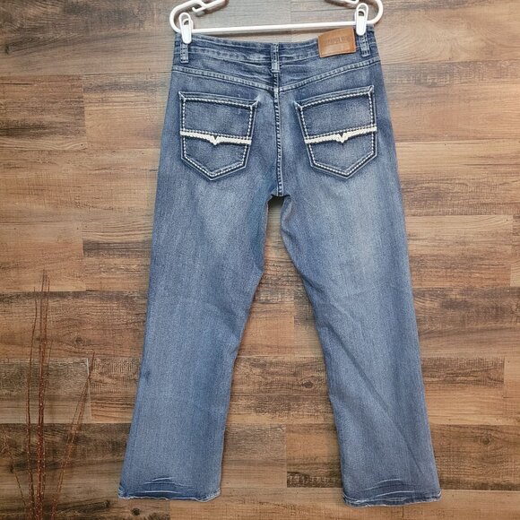 Flypaper Blue Jeans Mens 30x30 Bootcut Medium Light Wash Stretch Denim - Picture 3 of 10